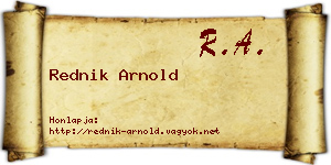 Rednik Arnold névjegykártya